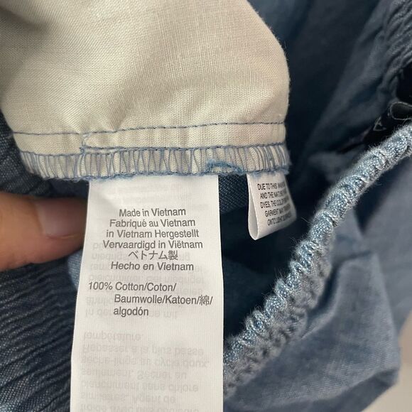 J. Crew High Waisted Tie-waist chambray short Style AO597 size 10 cotton blue - Picture 6 of 6